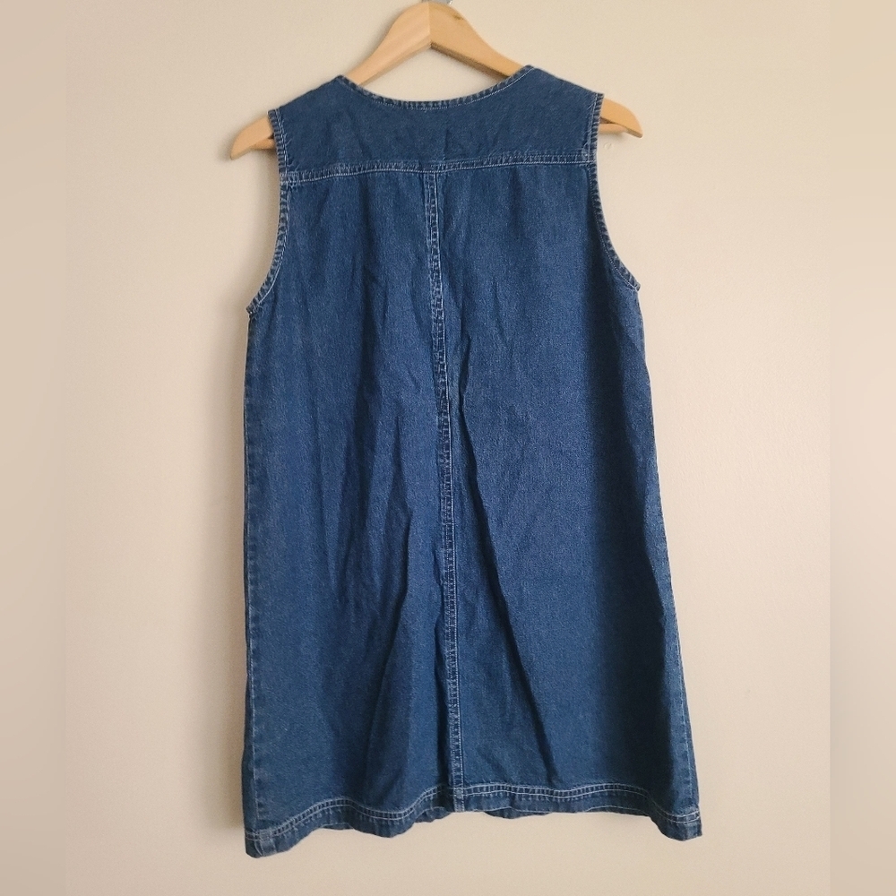 Natural Impressions Women's Jean Denim Dress Jumper vintage sz m - Picture 2 of 5